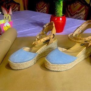 Adore Espadrille light blue suede size 8